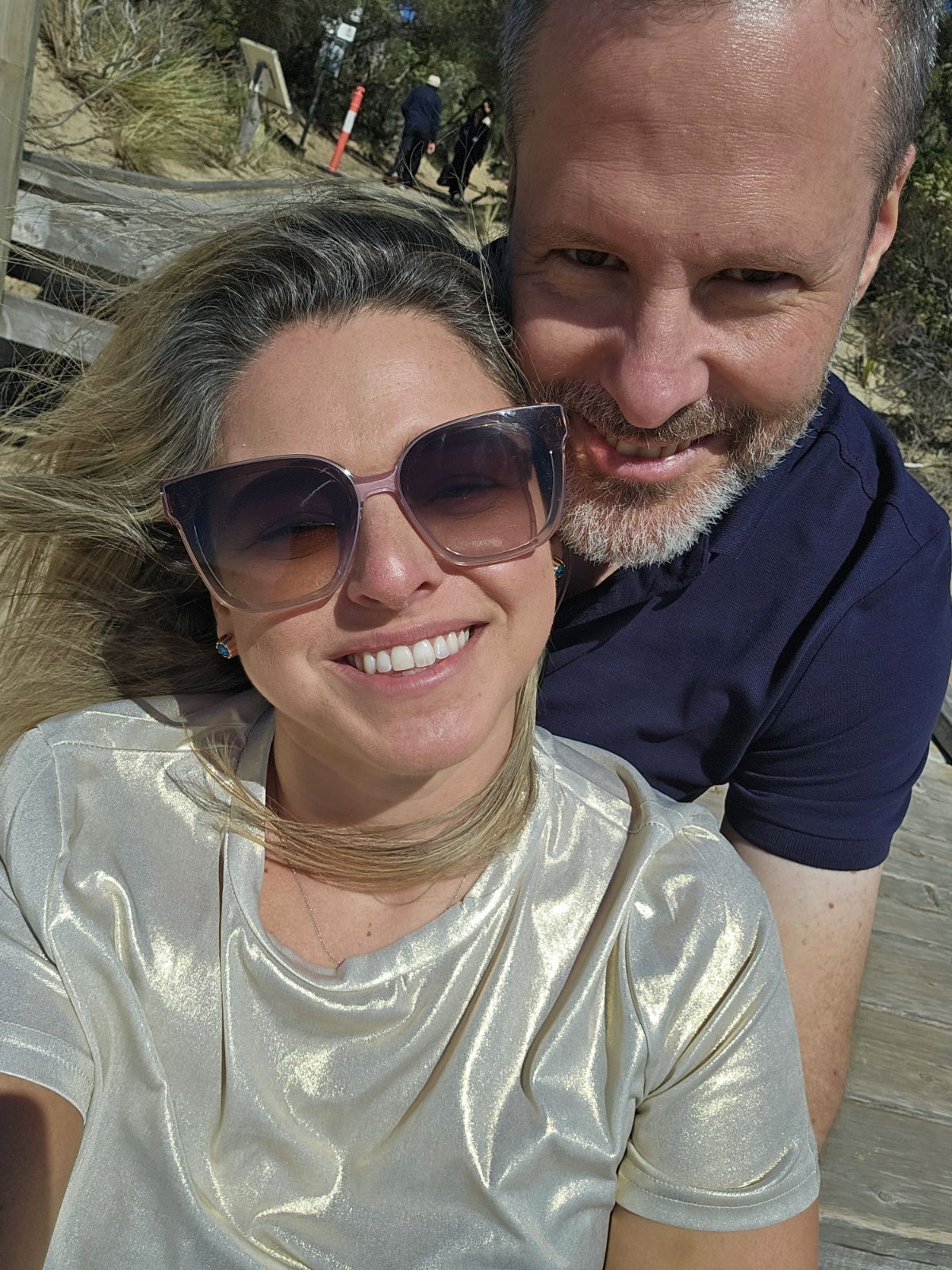 Gabriella and Diego at the beach